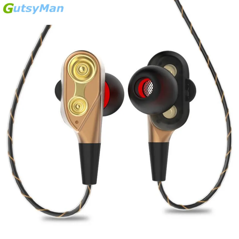 GutsyMan GM21 Pro Двойной Динамический драйвер профессиональный в ухо Спорт HIFI наушники