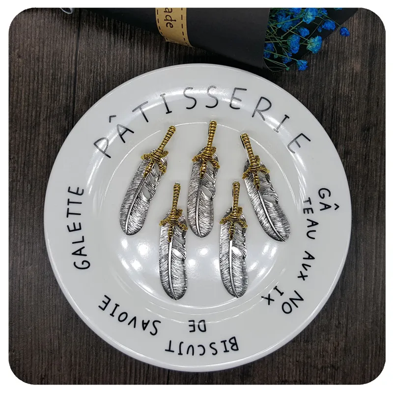 6 шт./лот Винтаж мастер Японии Орел Paw и Перо Талисманы Подвески для браслет