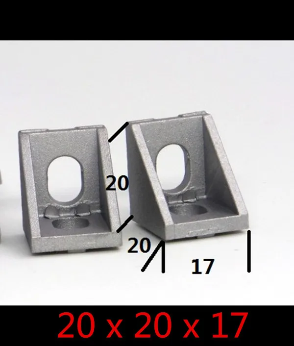 20 шт. угловые кронштейны из алюминия 2020 20x20x17 20x17|aluminium profile accessories|corner fittingdecorative