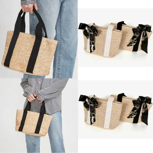 Квадратная пляжная сумка летняя винтажная соломенная через плечо ручной работы