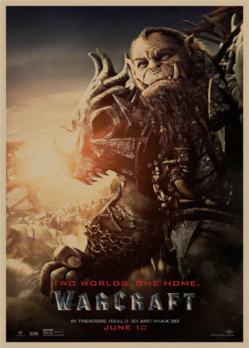 Warcraft ретро плакат, крафт-бумага, бумага для бара, кафе, домашний декор, настенная роспись