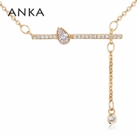 anka fashion women water drop pendant necklace with aaa cubic zirconia jewelry trendy choker girl party jewelry brand gift123290