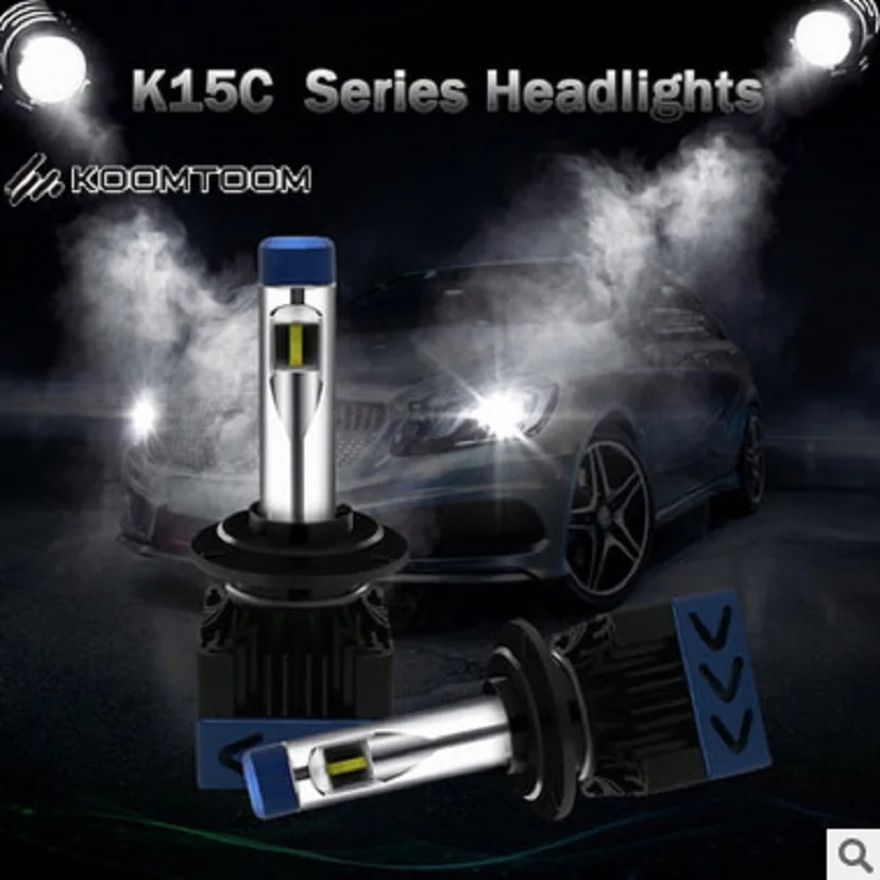 Koomtoom автомобиля светодиодные лампы фар H1 H3 H7 H8 H9 H10 H11 9005 9006 9012 водонепроницаемый