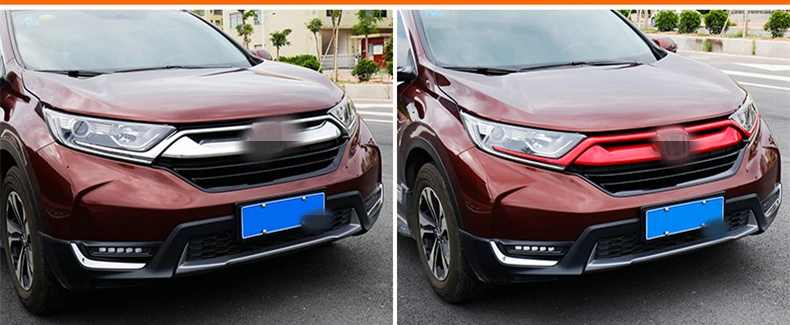 Для HONDA CRV C-RV 2017 2018 решетка бампера Отделка Передняя с центральной гоночной