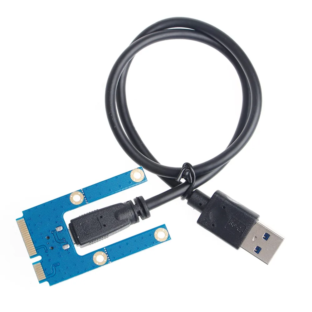Новинка 1 комплект Mini PCI-E Express 1x To 16x USB 3,0 удлинитель Riser Card Adapter SATA 15 Pin To 4Pin кабель питания 16,5 см