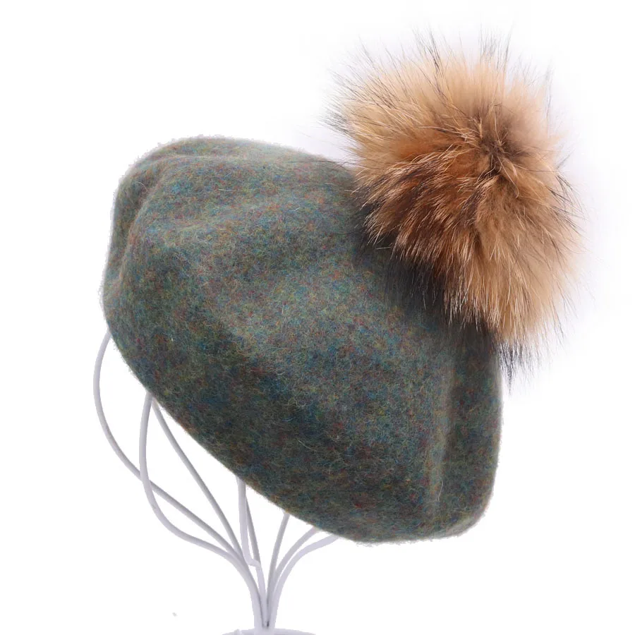 Однотонный винтажный шерстяной берет женские шапки на осень и зиму повседневный