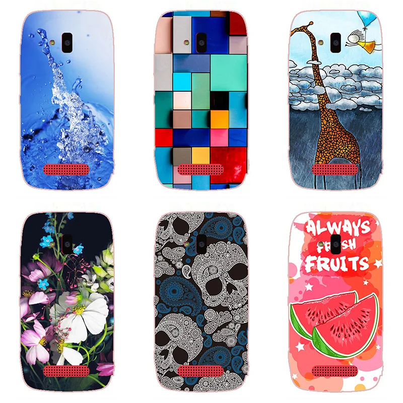 For Nokia Lumia 610 hard Plastic Case Cover phone shell Colorful printing Painted Flower Cases |