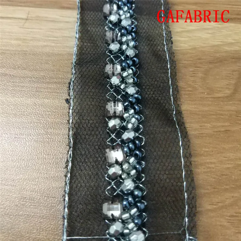 1yards DIY Sewing Beads Lace 3cm to 4cm width Beaded rhinestone lace trimming for sash headband top quality wedding decors | Дом и сад