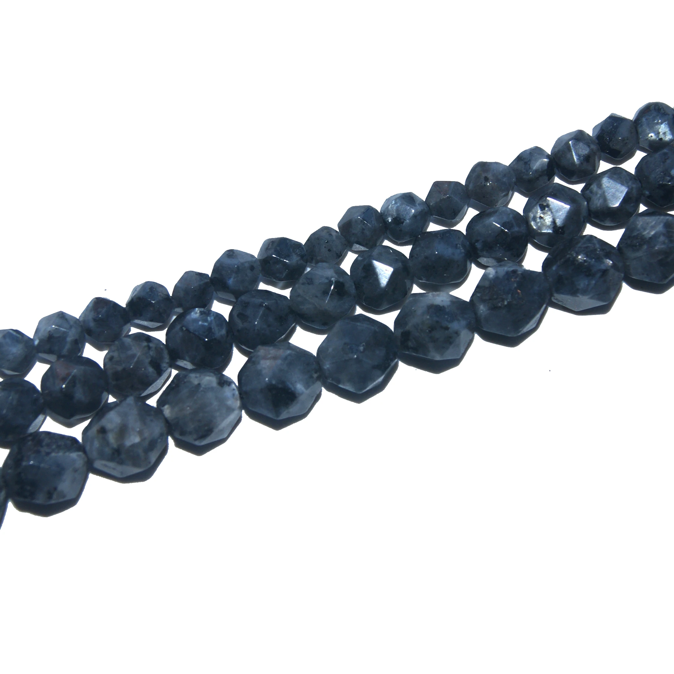 Оптовая продажа бусины из натурального камня граненые черные Лабрадорита