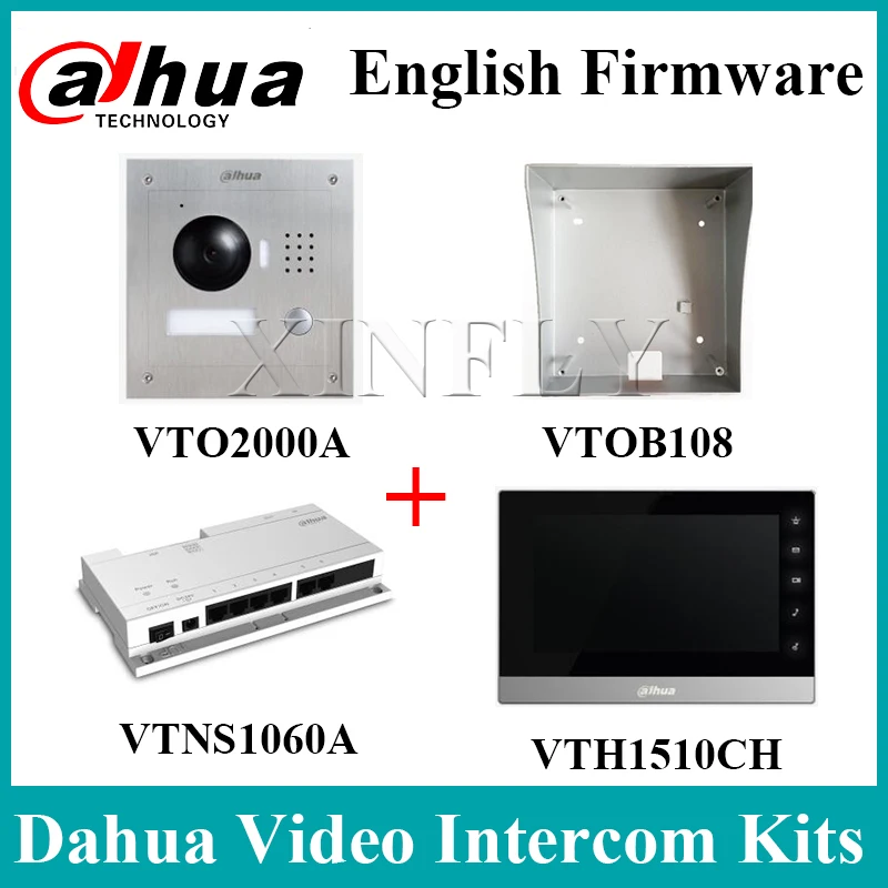 Dahua VTH1510CH IP внутренний монитор VTOB108 поверхностного монтажа коробка VTO2000A VTNS1060A сетевой источник питания Dahua Videp комплекты внутренней связи