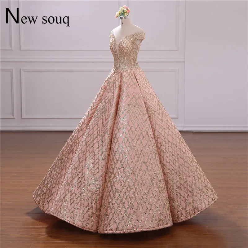 

Luxury Evening Dresses Couture Arabic Muslim Style Glitter Prom Party Dress 2019 Vestido De Festa Real Image Shiny Fabric Gowns