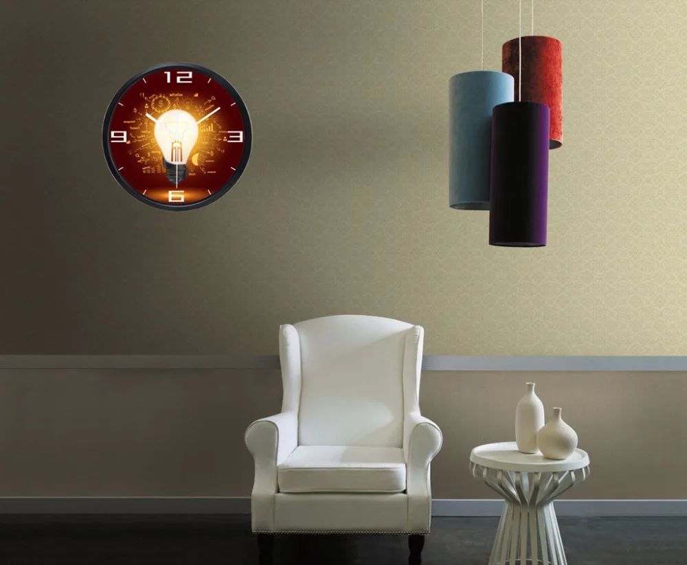 Креативные настенные часы с лампочками для офиса командная работа лучший