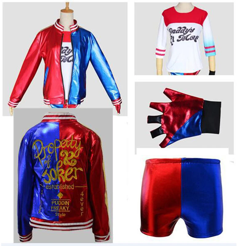 New Halloween Adult Harley Quinn Suicide Squad Pajamas Sets Women Cosplay Costumes Full Set Women Accessories Halloween Costumes