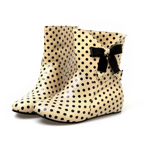 Fashion Women Boots Sweet Bow Round Rubber Sole Within The Higher SHL5128 |
