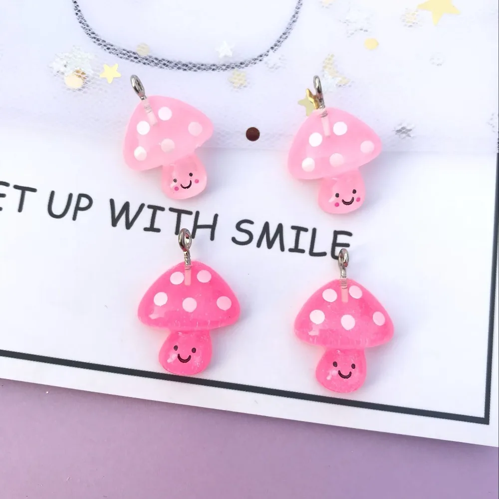 10 шт. маленькие подвески в виде грибов 17 х18 мм|mushroom charm|resin charmscharm mushroom |
