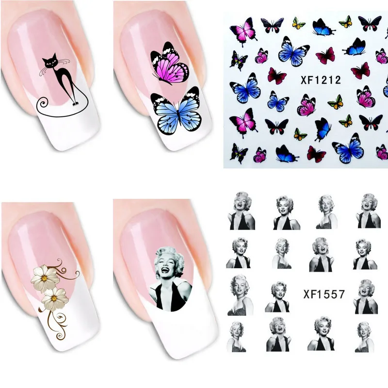 Наклейки для ногтей летние Прозрачные бумажные Цветочные наклейки Переводные