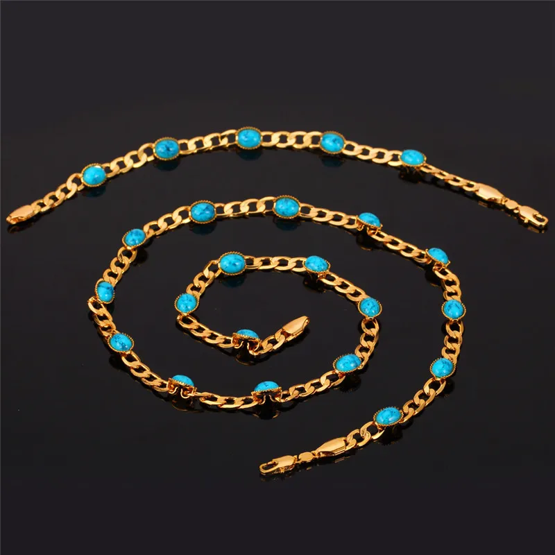 Комплект ювелирных изделий Kpop ожерелье Браслеты Женские золотого цвета модные