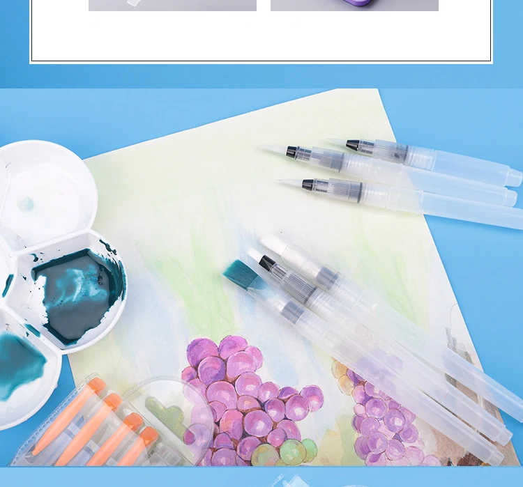 6 шт., портативная кисть для рисования, водостойкая кисть, карандаш, мягкая Цветная кисть для начинающих, для рисования, художественные школьные принадлежности