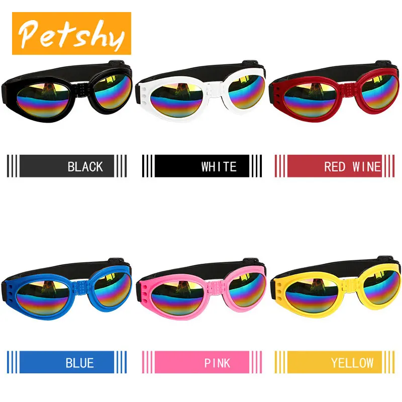 Blue Petshy крутые очки для собак, щенков, котят, складные солнцезащитные очки для путешествий, защита от ветра, очки для кошки, аксессуары для собак - Цвет: Blue