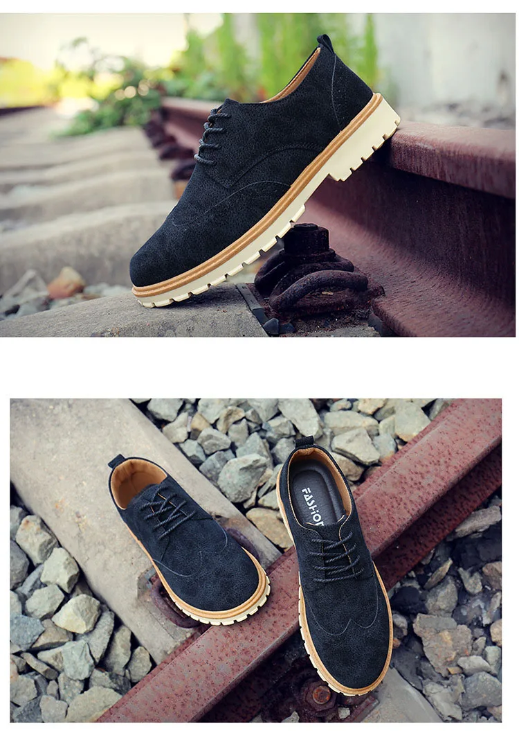 Brand Spring Suede Leather Men Shoes Oxford Casual Classic Sneakers For Male Comfortable Footwear