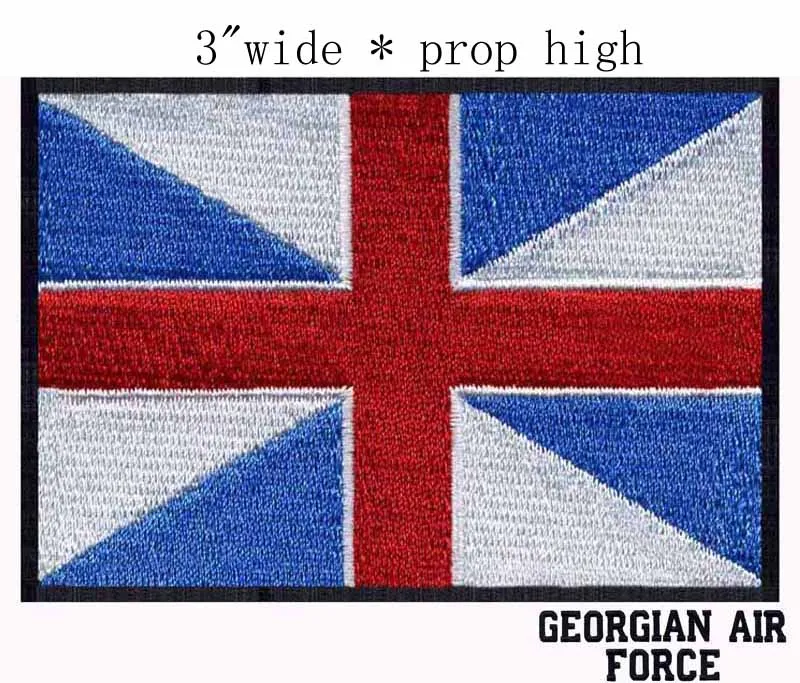 Грузинский воздушный флаг силы 3 &quotШирокая вышивка патч для fallout/анархия/3d