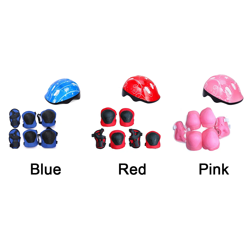 7 шт./компл. Детский велосипедный шлем для скейтборда роликовый протектор