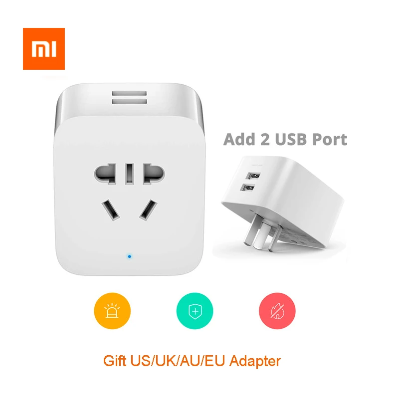 Оригинальный Xiaomi Mijia умная розетка Улучшенная двойная USB быстрая зарядка 2