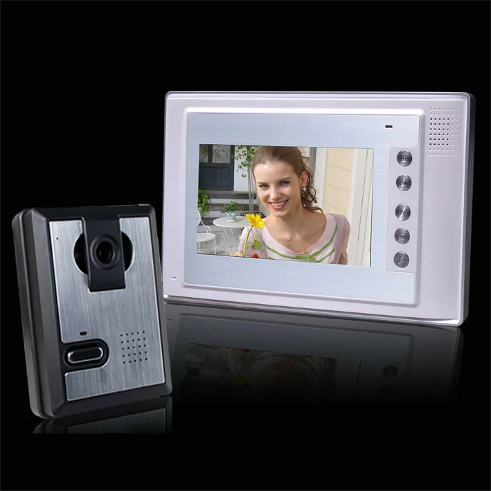 

7 "проводной ЖК-дисплей для домашней безопасности видео дверной звонок Домофон ИК камера система