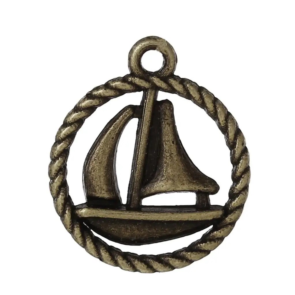 DoreenBeads подвески из цинкового Металлического Сплава Круглые античные бронзовые с