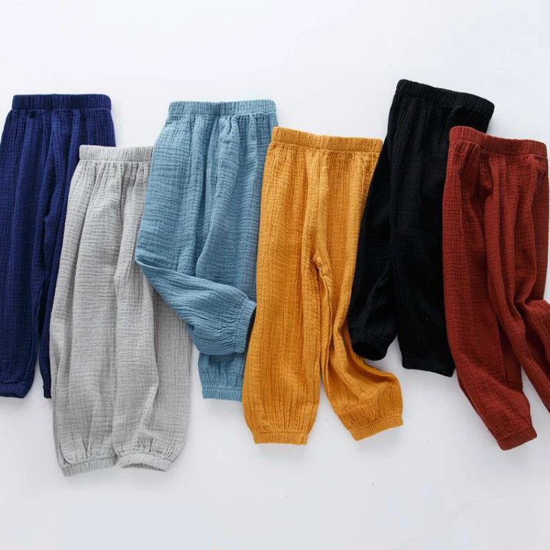 Летние повседневные штаны для маленьких девочек Одежда мальчиков шаровары брюки