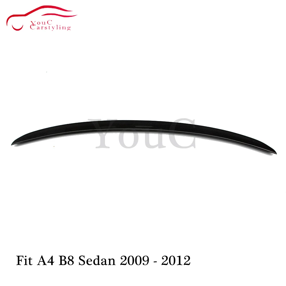 S4 Style Carbon Fiber Rear Spoiler Wing Trunk Boot Lip Splitter for Audi A4 B8 4-door sedan 2009 2010 2011 2012 | Автомобили и