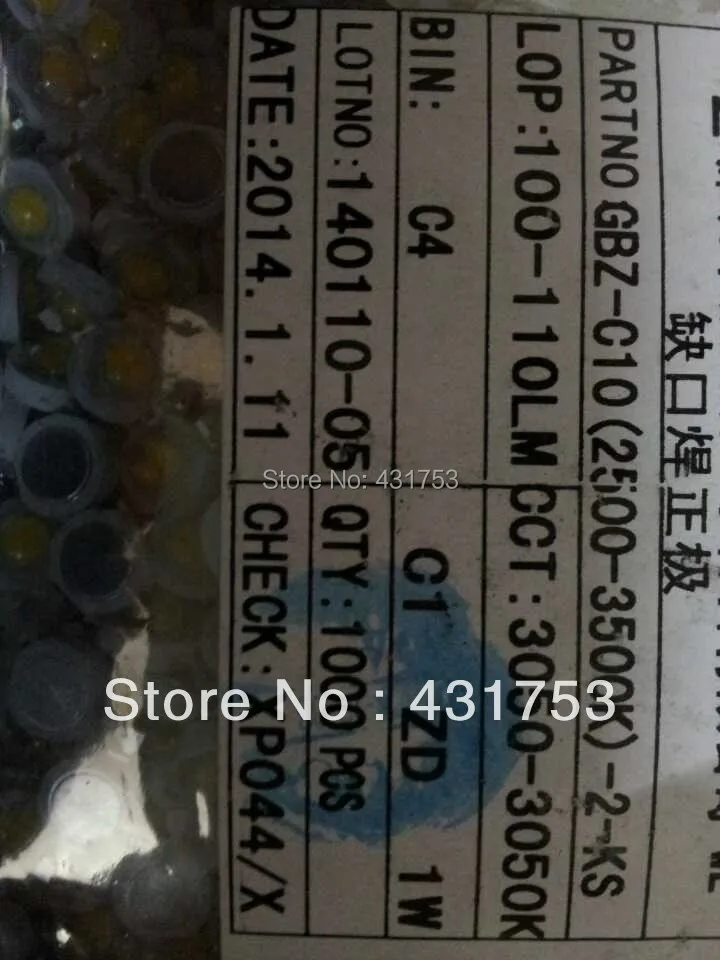 Бесплатная доставка 100 шт./лот светодиодный чип высокой мощности 1 Вт 3 0 4 лм 2700 3200 в