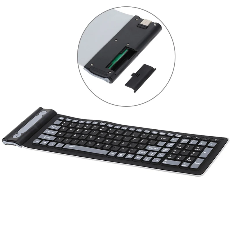Портативная USB Силиконовая клавиатура для ноутбука ПК Гибкая Водонепроницаемая складная клавиатура беспроводные мягкие клавиши мини-чехол для ноутбука