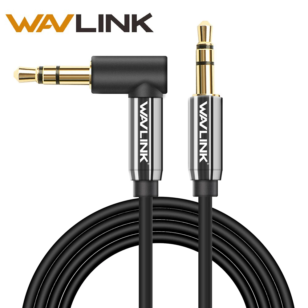Wavlink 3.5mm Aux Audio Cable Male to line Adapter Right Angle Auxiliary Gold Plated Connector for Stereo |