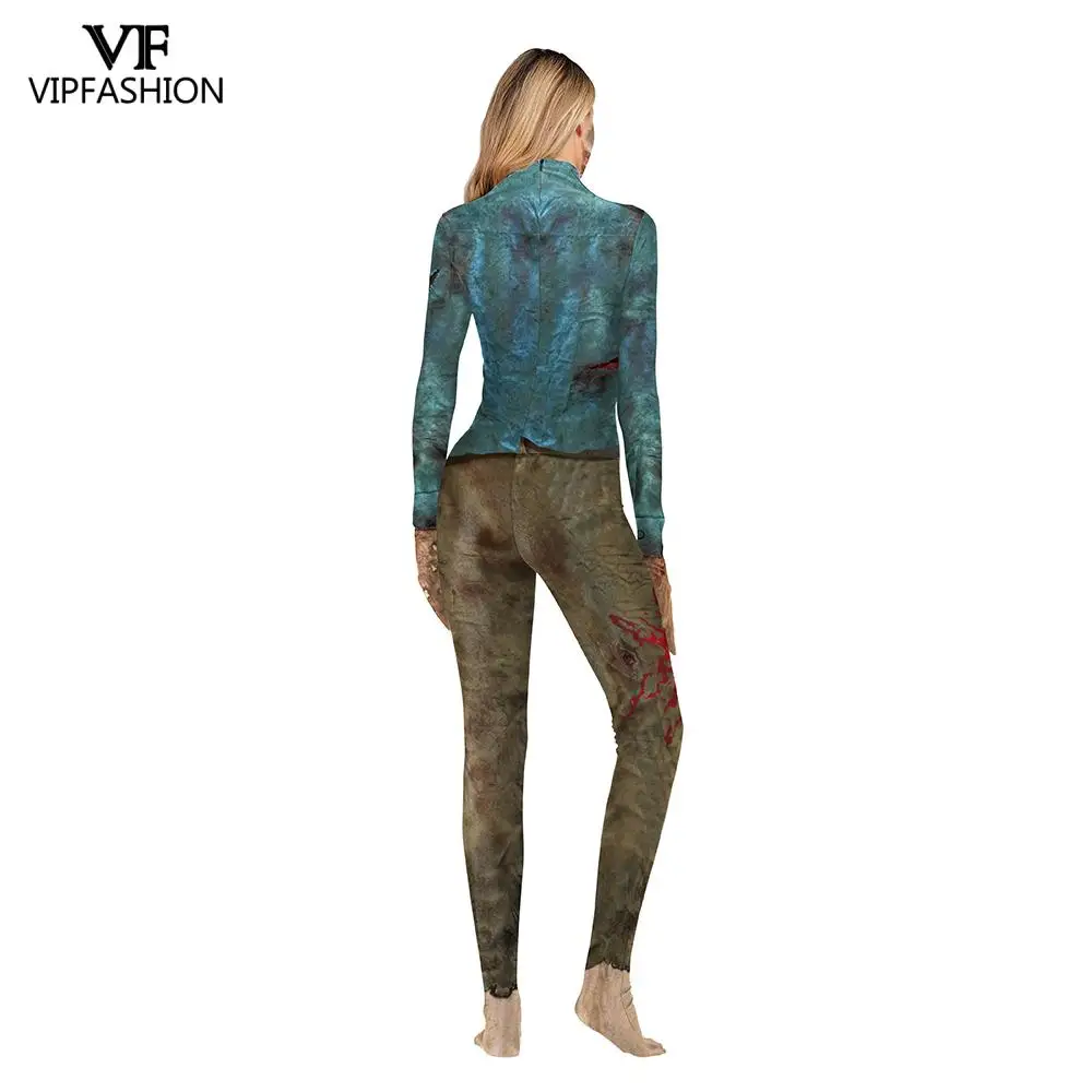 VIP Модные женские Хэллоуин демон ужас костей скелета костюм стрейч сильно