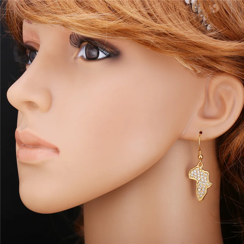 Женское Ожерелье подвески австрийские Ювелирные наборы разразы золотого цвета в