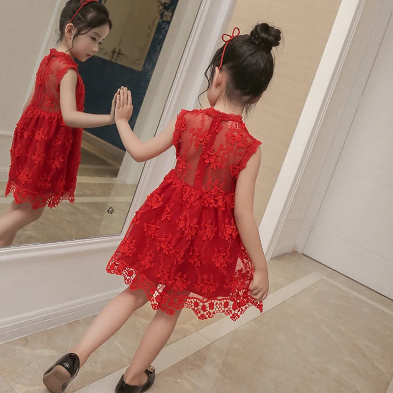 Платье для маленьких девочек новинка 2019 года летняя одежда кружевное платье с