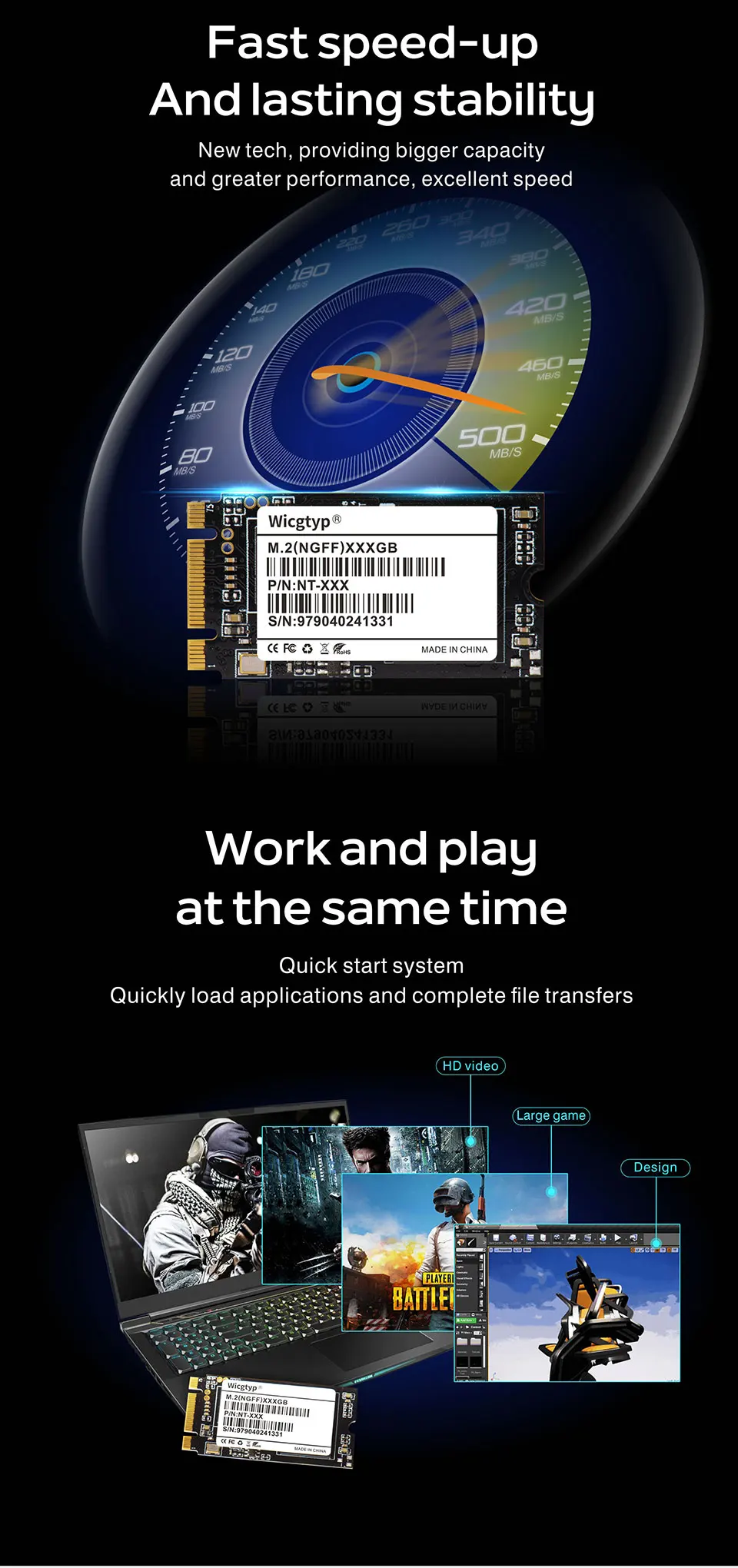 Wicgtyp M.2 SSD 512GB SSD M2 SATA NGFF M.2 2242 512gb HDD для компьютера ноутбука Smartbook 133t