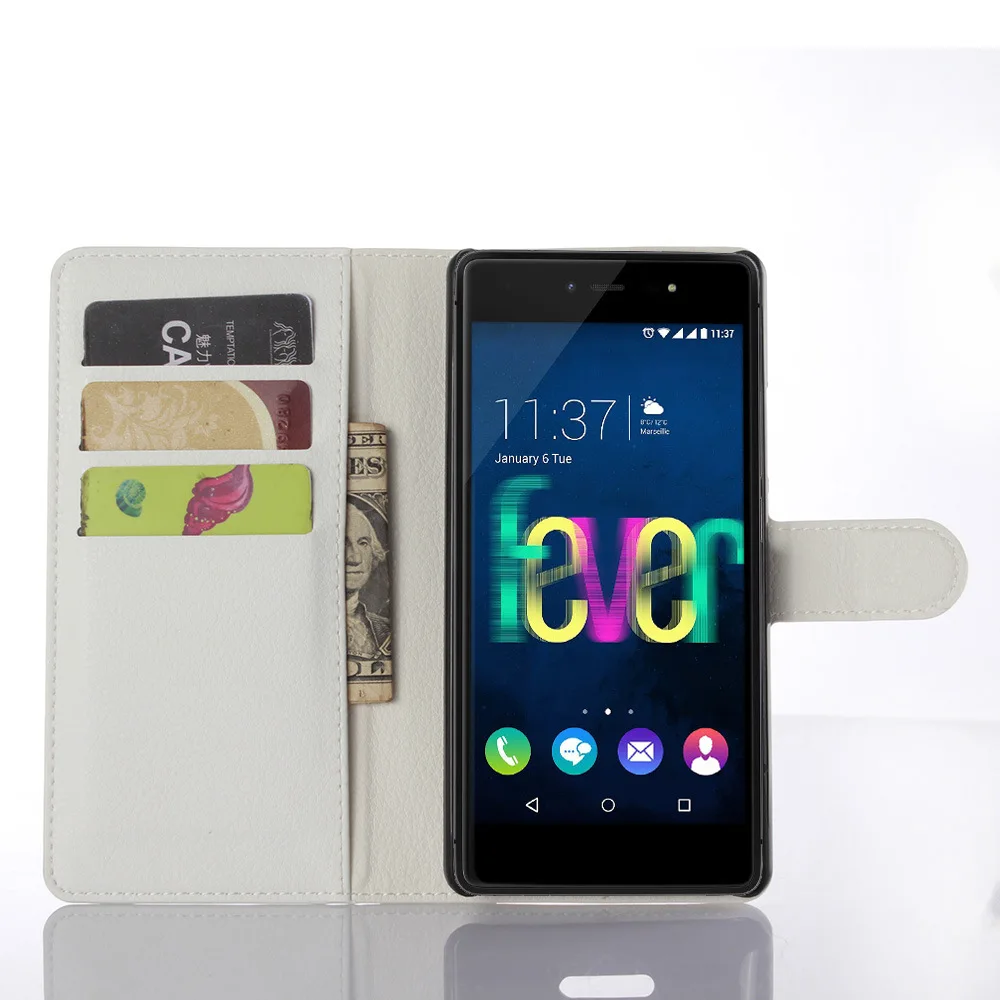 Роскошный защитный чехол для Wiko Fever 4G телефона с подставкой кошелек кожаный