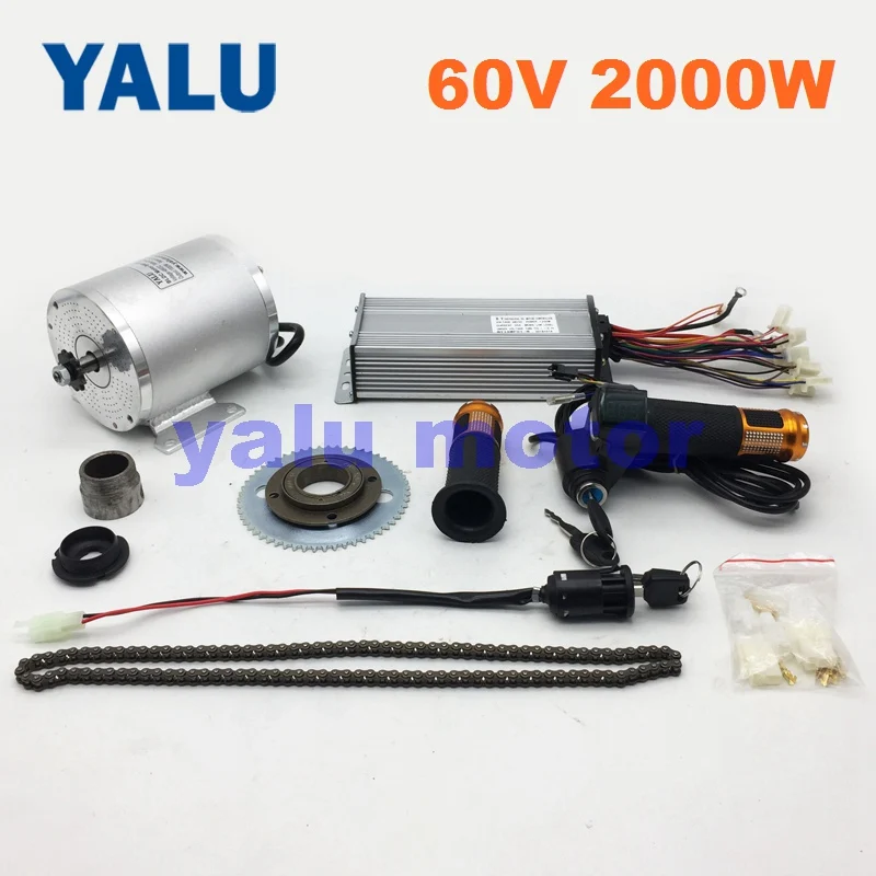 with Twist Throttle 36 V-60 V 1000 Вт-2000 Вт электрическая бесщеточная, высокая скорость BLDC мотор комплект с цифровым дроссельная заслонка для скутера Go Kart велосипеда, фара для электровелосипеда - Цвет: with Twist Throttle