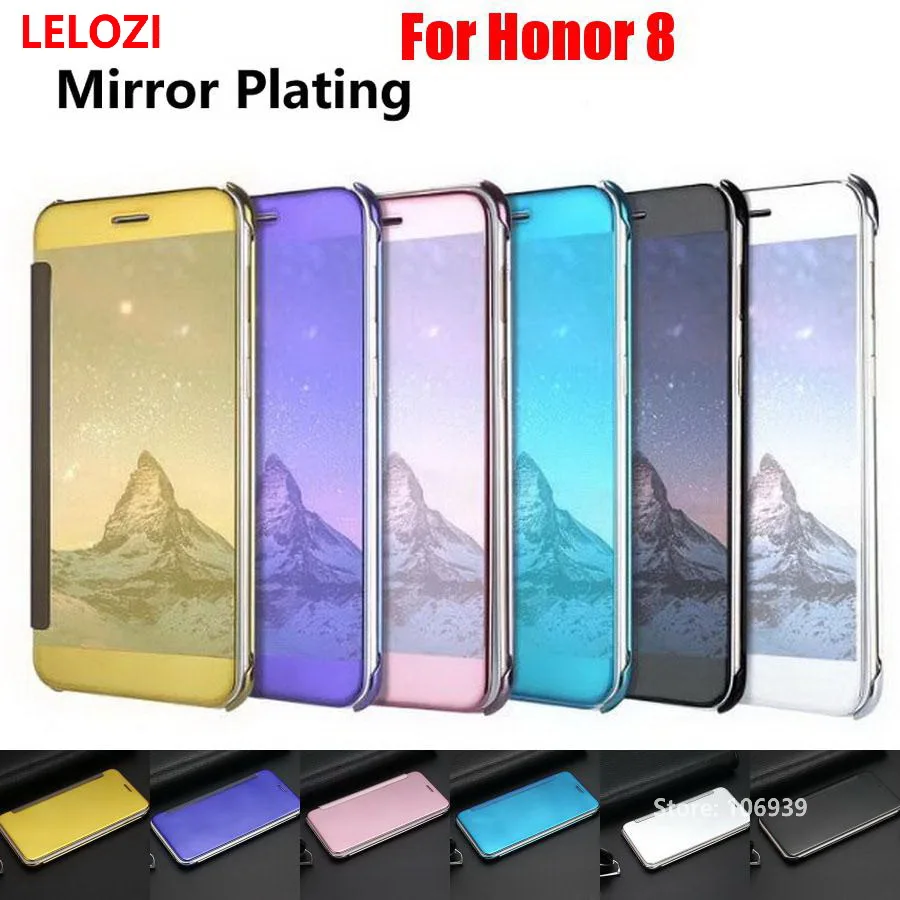 Lelozi покрытие Clear View Жесткий PC Тонкий флип зеркало miror сотовый телефон Fundas Etui чехол