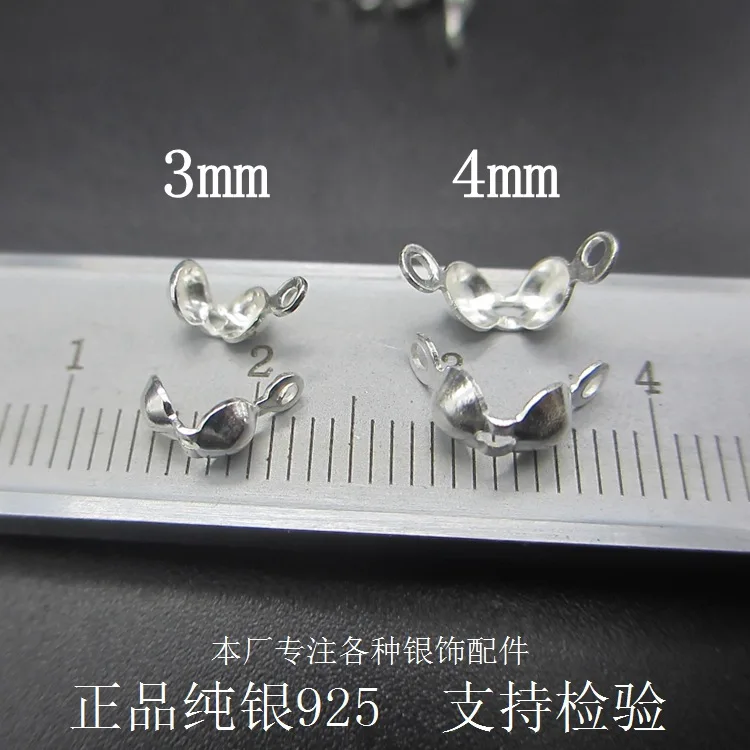 925 Серебряный Конец Бусины конверт провода застежки веревка конец пряжки 3 мм/4 мм