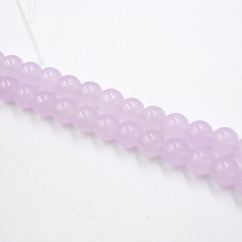 Круглые бусины из натурального камня светло-розового нефрита 4 6 8 10 12 мм размер на