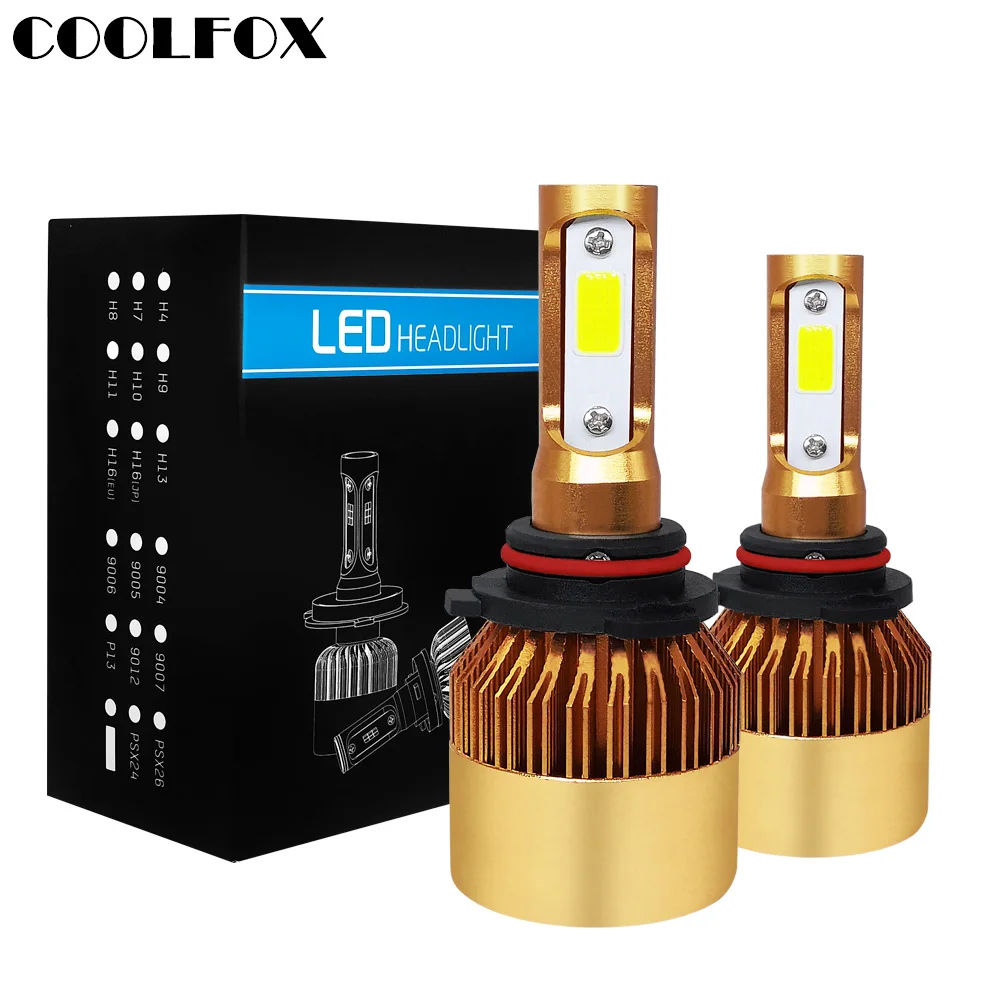 

COOLFOX Car Lights LED H4 9003 9005 9006 H1 H3 H8 H11 H7 Led Canbus Error Free Lamp Auto Headlight Bulb 20000lm 200W White Light