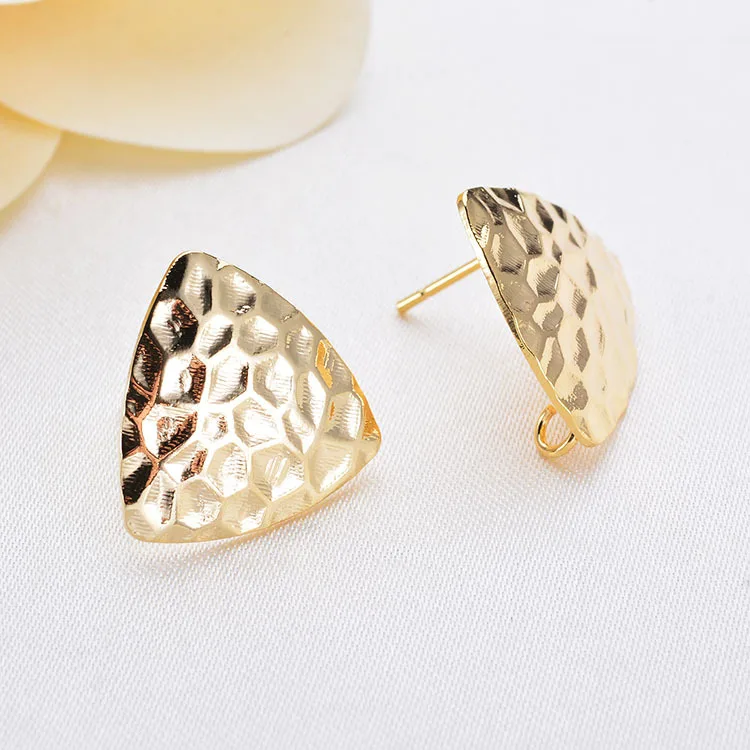 10 pieces 17* 17 mm 24 K Gold Plated Brass Champagne color Medium Hole Beads Jewelry Accessories Earring Hooks