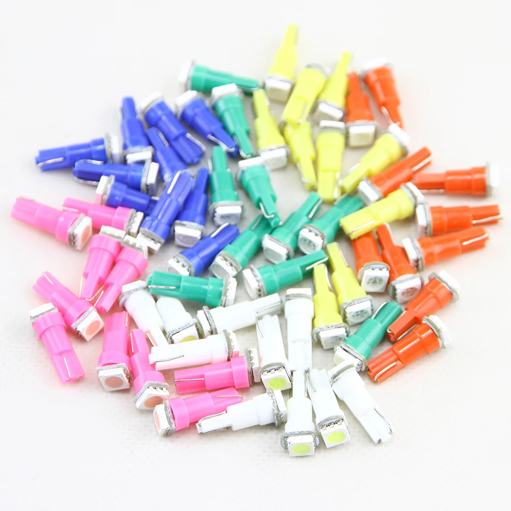 10X T5 5050 1SMD клиновидная Светодиодная лампа для приборной панели белая красная