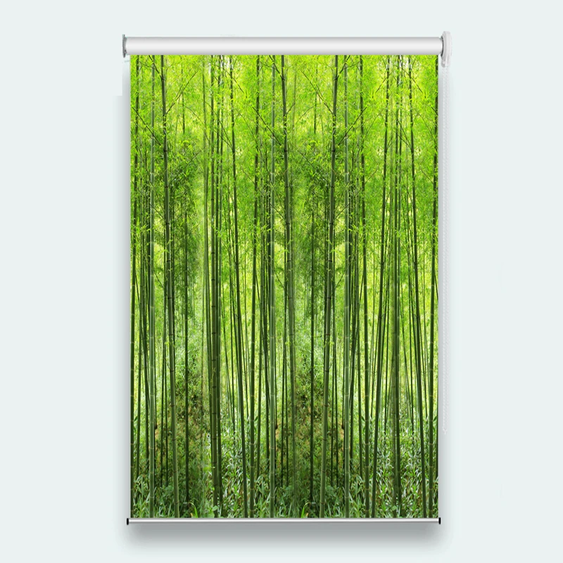 

Customize any size 3D roller blinds bamboo forest roller shutters for window Living room bedroom roller blinds decoration