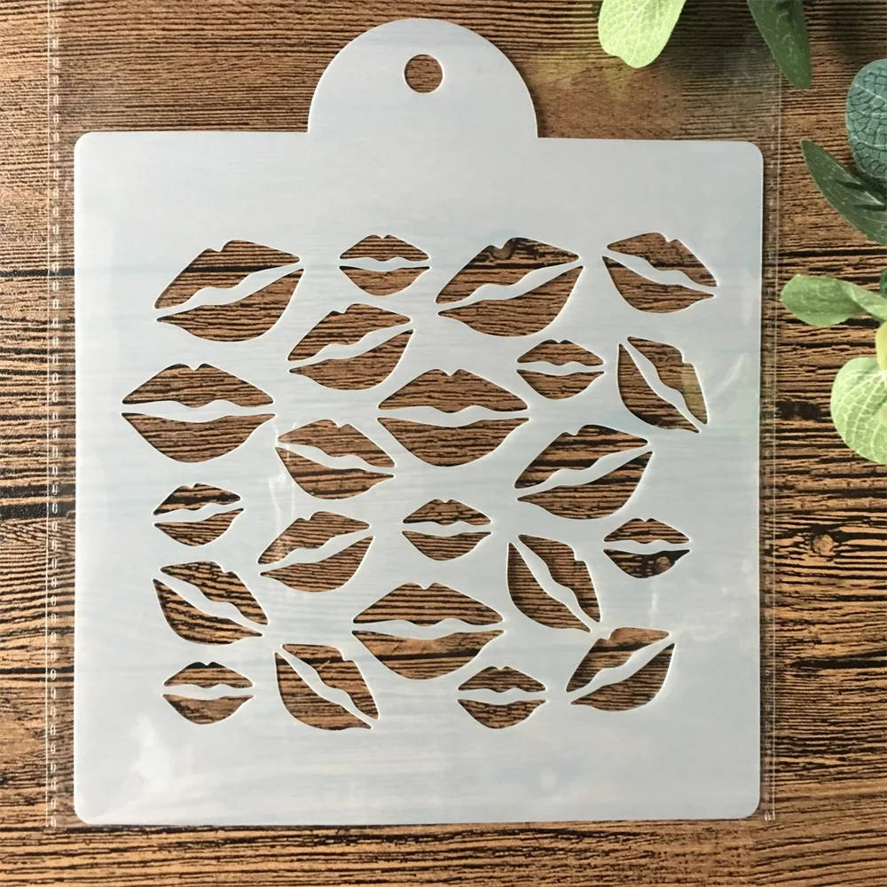 

15cm Lip DIY Layering Stencils Painting Scrapbook Coloring Embossing Album Decorative Card Template