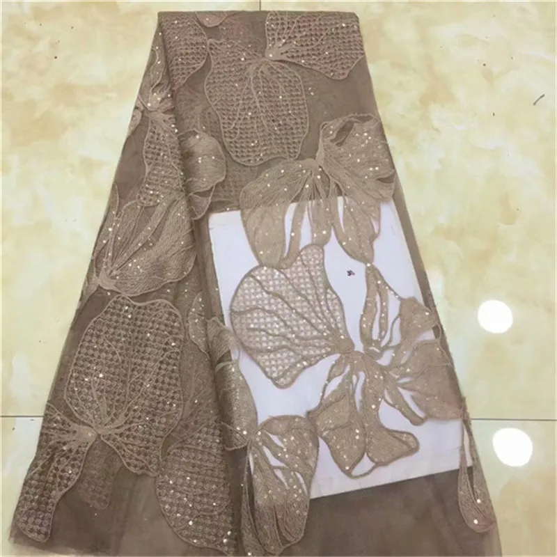 Золотая африканская кружевная ткань 2019 Высококачественная французская сетчатая