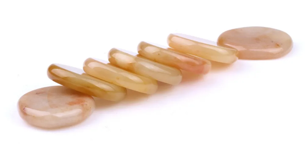 7 шт. натуральный желтый нефрит пальмовые камни чакра набор рейки целебный